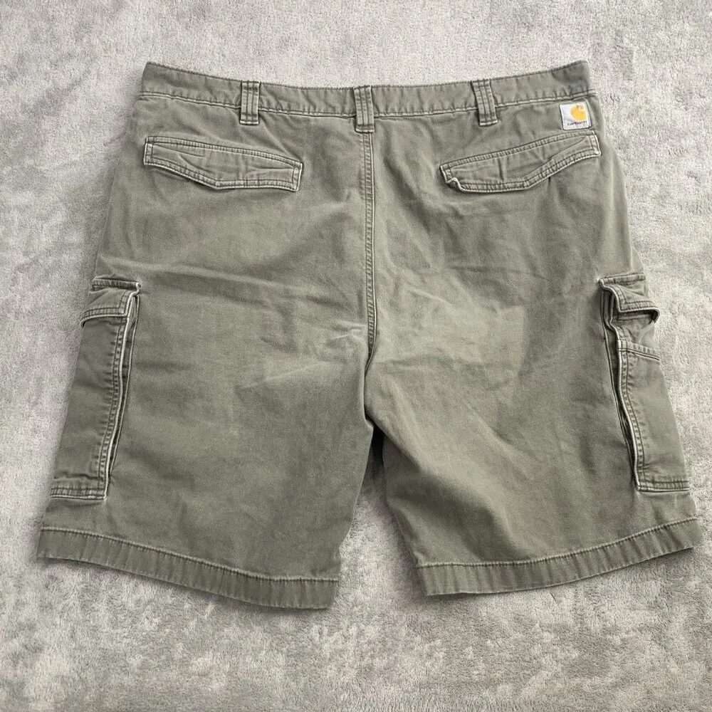 Carhartt Shorts Men 40 Rugged Flex Relaxed Fit Canvas Utility Workwear Green 10”